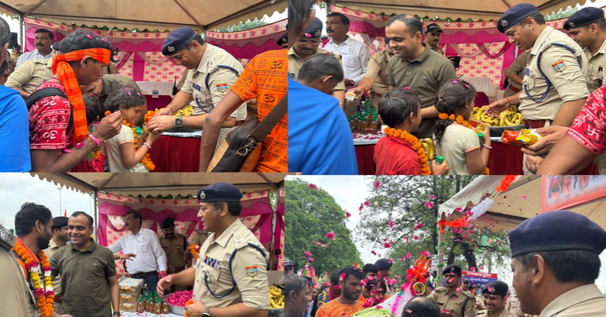 ☔ कांवड़ मेला 2025: बारिश के बीच DM और SSP ने किया यात्रा मार्ग का निरीक्षण, कांवड़ियों को बांटे फल व जल