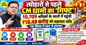 त्योहारों से पहले CM धामी का ‘गिफ्ट’! 10,709 श्रमिकों के खातों में पहुंची ₹18.49 करोड़ की मदद